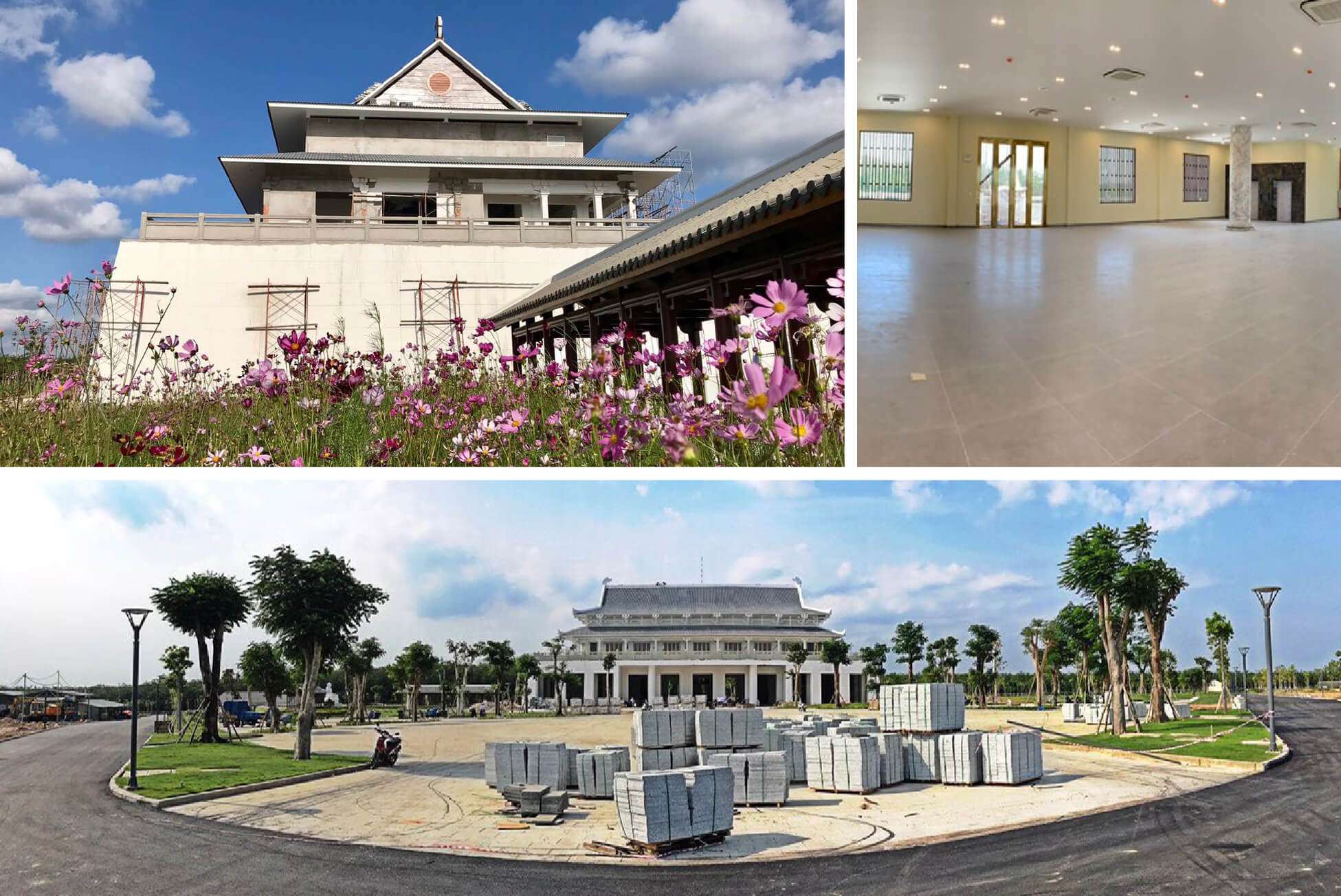 Nhà Tang lễ rộng hơn 3.000m2 với kiến trúc tôn nghiêm, tráng lệ, có thể phục vụ nhiều tang lễ cùng lúc