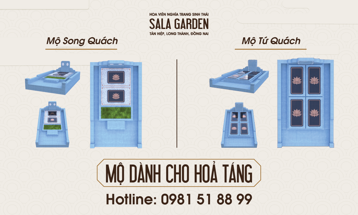 Mộ Song Quách & Mộ Tứ Quách - sản phẩm mới của Hoa viên Nghĩa trang Sala Garden
