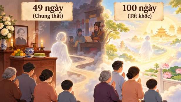 Lễ cúng thất 49 ngày và 100 ngày giúp linh hồn sớm đi đầu thai.